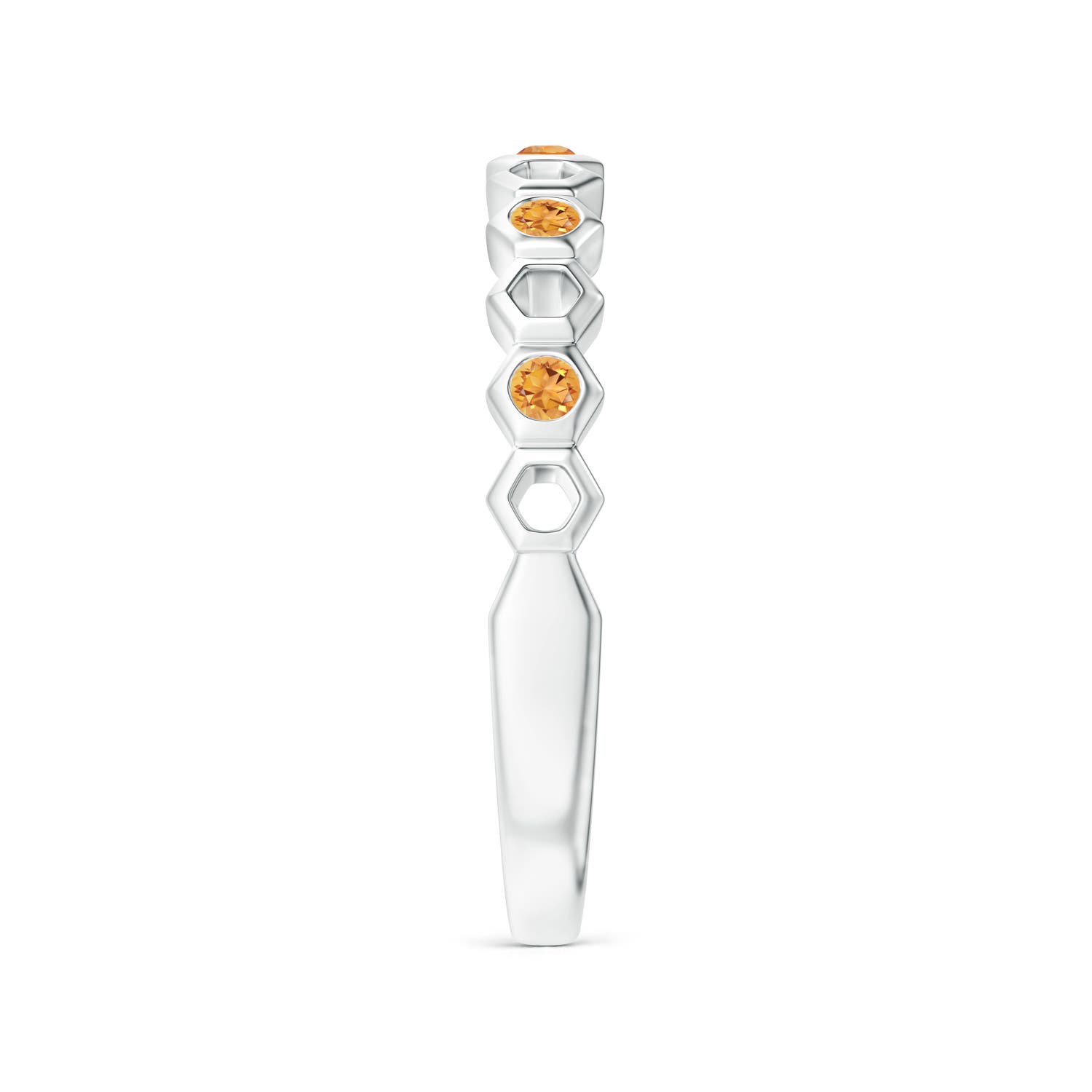 1.5mm AAA Natori x Angara Alternate Hexagonal Citrine Band in White Gold - side 2
