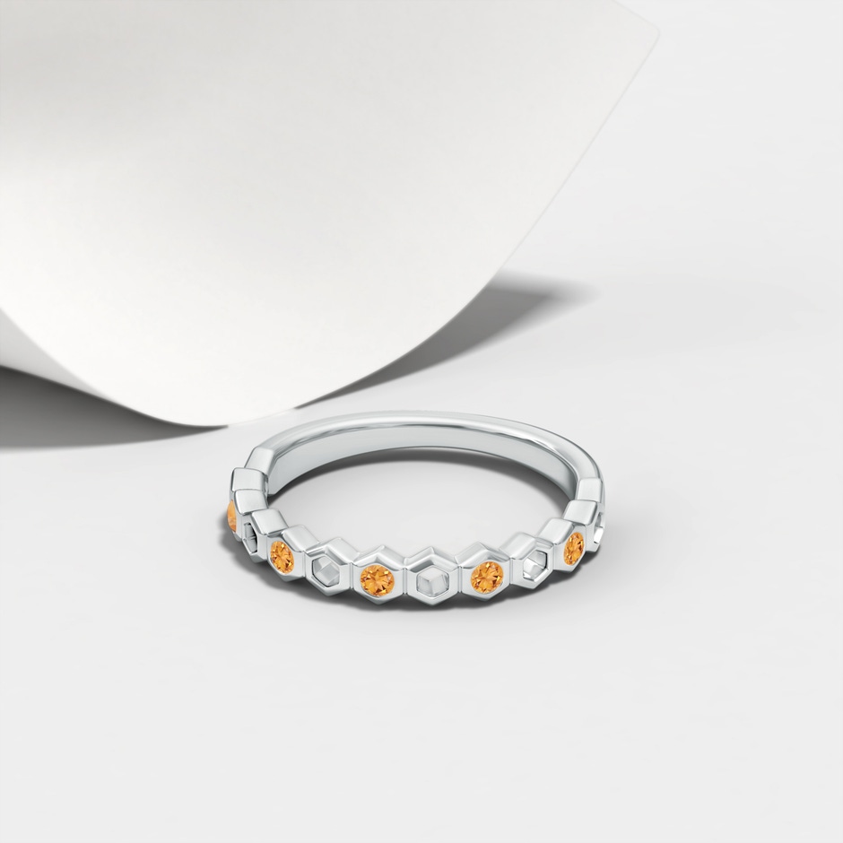 1.5mm AAA Natori x Angara Alternate Hexagonal Citrine Band in White Gold lifestyle