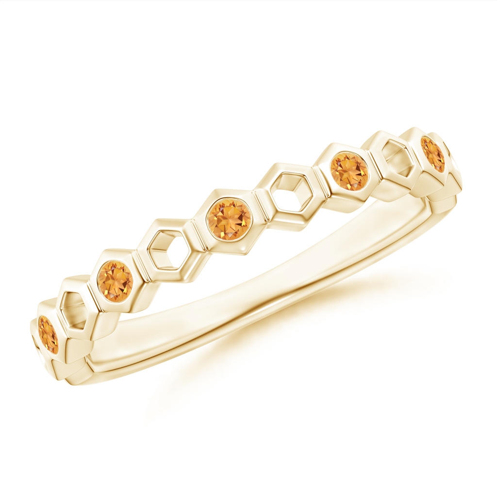 1.5mm AAA Natori x Angara Alternate Hexagonal Citrine Band in Yellow Gold 