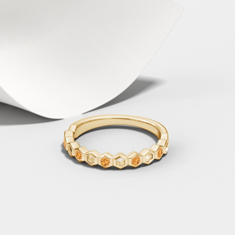 1.5mm AAA Natori x Angara Alternate Hexagonal Citrine Band in Yellow Gold lifestyle