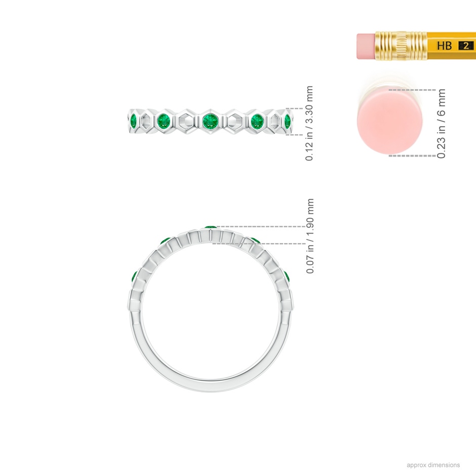 1.5mm AAA Natori x Angara Alternate Hexagonal Emerald Band in White Gold ruler