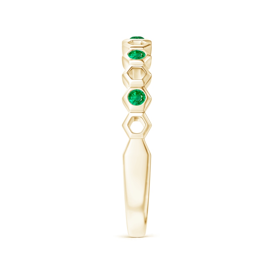 1.5mm AAA Natori x Angara Alternate Hexagonal Emerald Band in Yellow Gold side 2