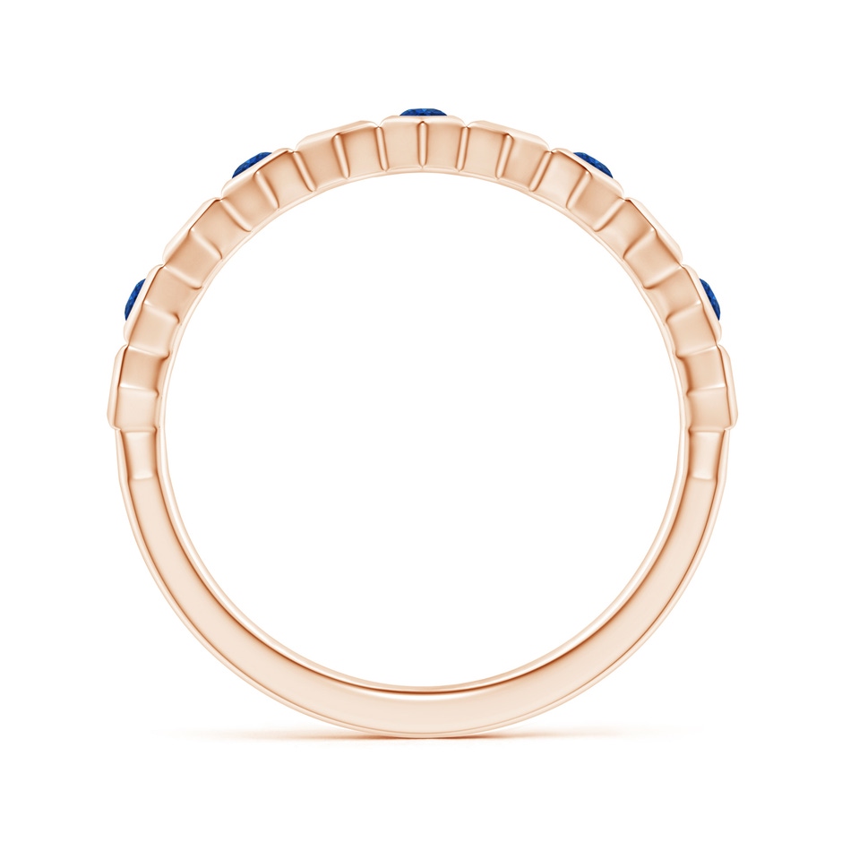 1.5mm AAA Natori x Angara Alternate Hexagonal Blue Sapphire Band in Rose Gold side 1