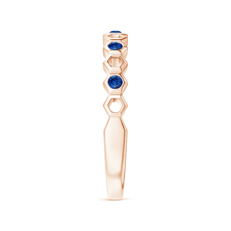 1.5mm AAA Natori x Angara Alternate Hexagonal Blue Sapphire Band in Rose Gold side 2