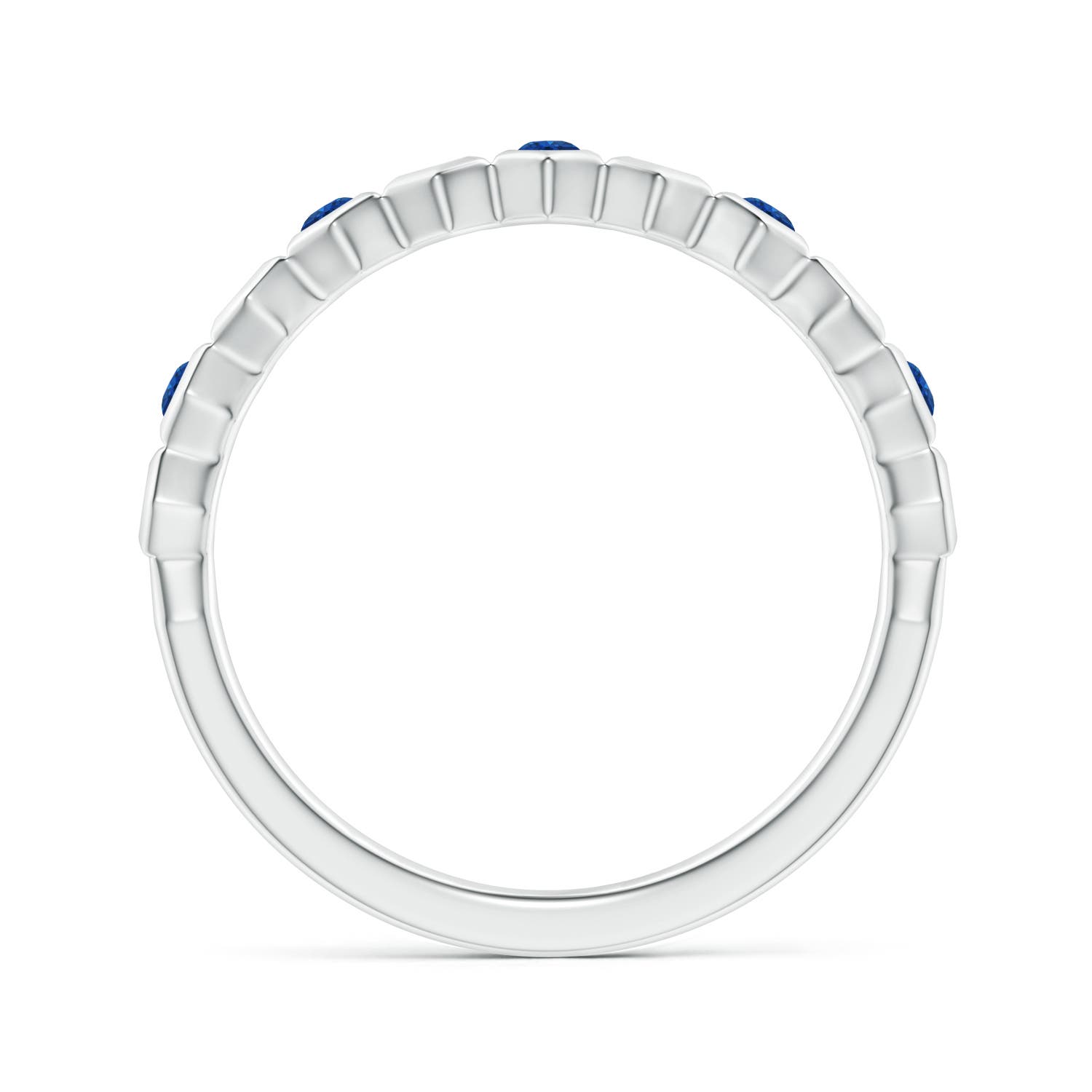 1.5mm AAA Natori x Angara Alternate Hexagonal Blue Sapphire Band in White Gold - side 1