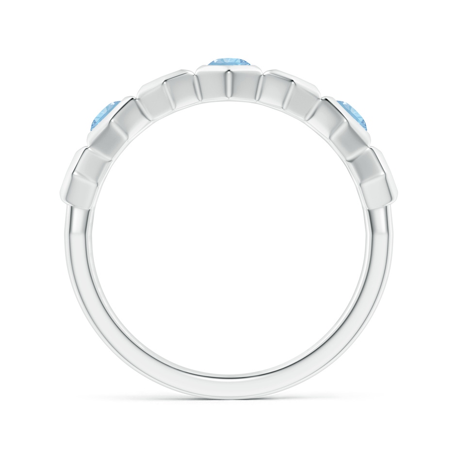 3mm AAA Natori x Angara Alternate Hexagonal Aquamarine Half Eternity Band in White Gold side 1