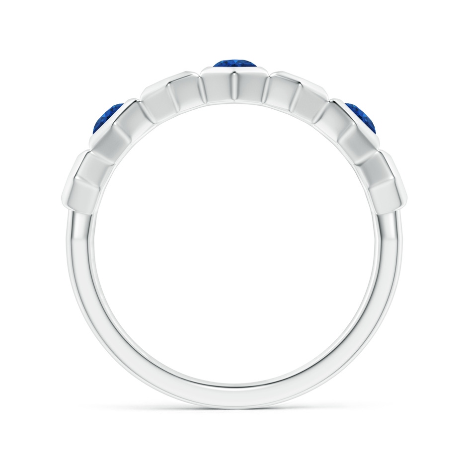 3mm AAA Natori x Angara Alternate Hexagonal Blue Sapphire Half Eternity Band in White Gold side 1