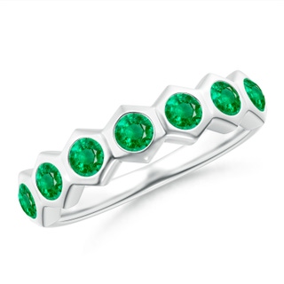 2.5mm AAA Natori x Angara Hexagonal Emerald Band in White Gold