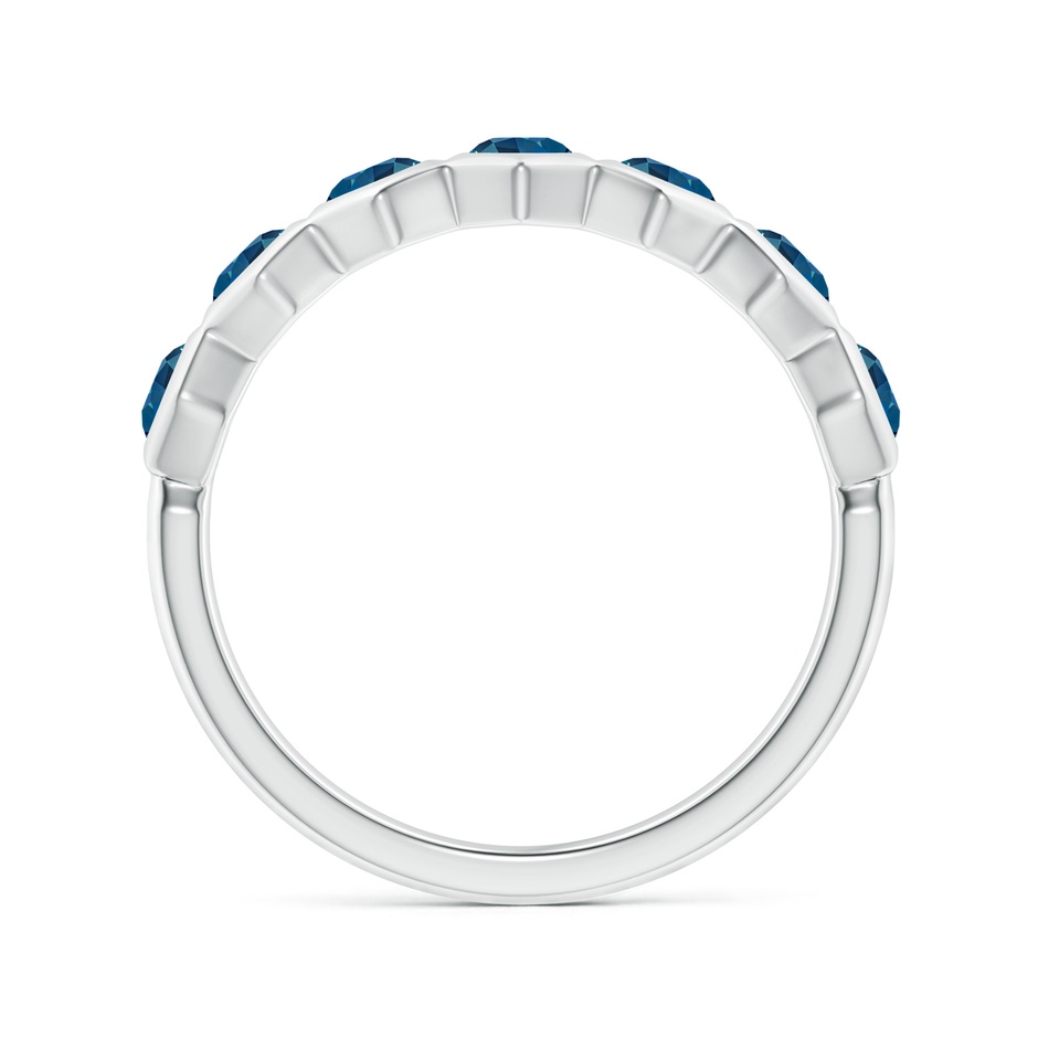 2.5mm AAA Natori x Angara Hexagonal London Blue Topaz Band in White Gold side 1