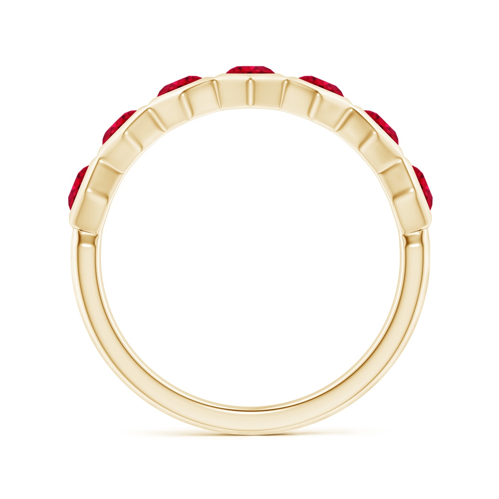 2.5mm AAA Natori x Angara Hexagonal Ruby Band in Yellow Gold Side 1