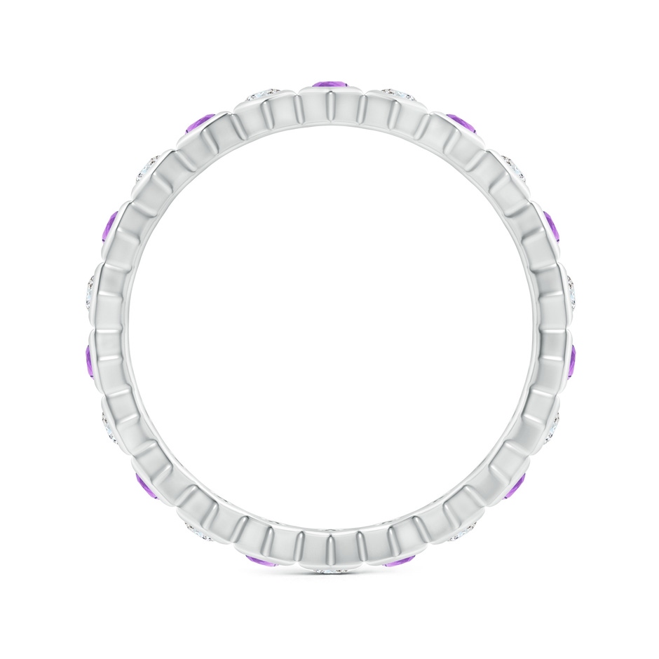 1.5mm AAA Natori x Angara Hexagonal Amethyst and Diamond Eternity Band in 55 White Gold side 1