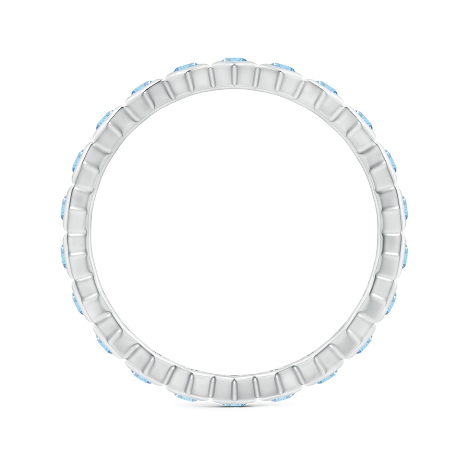 1.5mm AAA Natori x Angara Hexagonal Aquamarine Eternity Band in 75 White Gold side 1