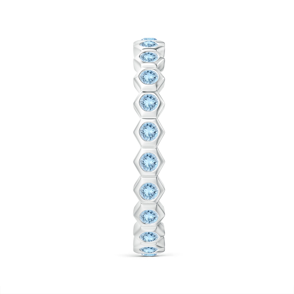 1.5mm AAA Natori x Angara Hexagonal Aquamarine Eternity Band in 75 White Gold side 2