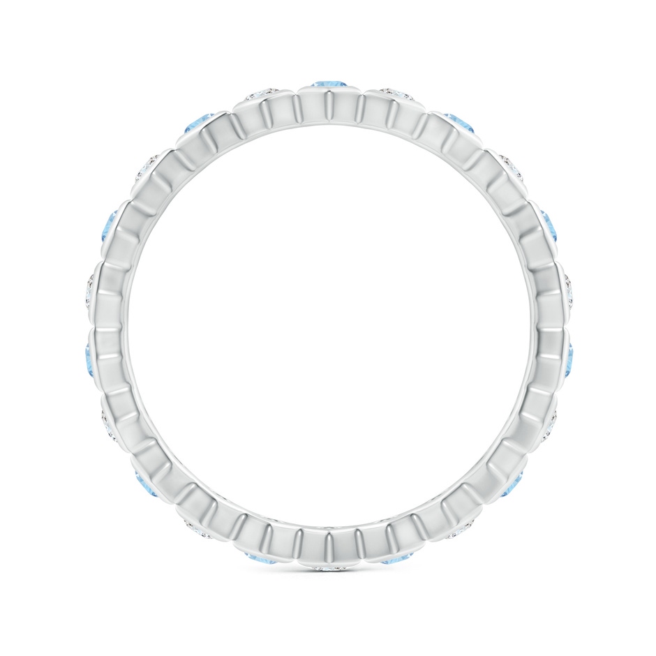 1.5mm AAA Natori x Angara Hexagonal Aquamarine and Diamond Eternity Band in 55 White Gold side 1