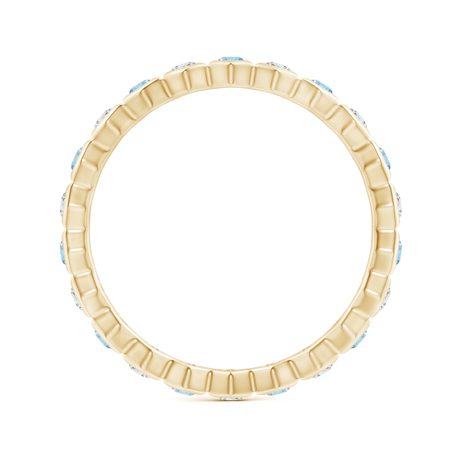 1.5mm AAA Natori x Angara Hexagonal Aquamarine and Diamond Eternity Band in 55 Yellow Gold side 1