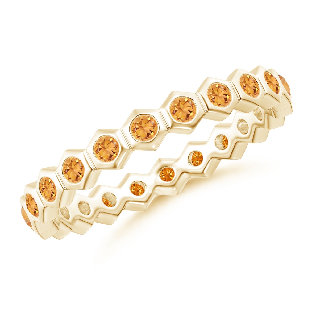 1.5mm AAA Natori x Angara Hexagonal Citrine Eternity Band in 55 Yellow Gold