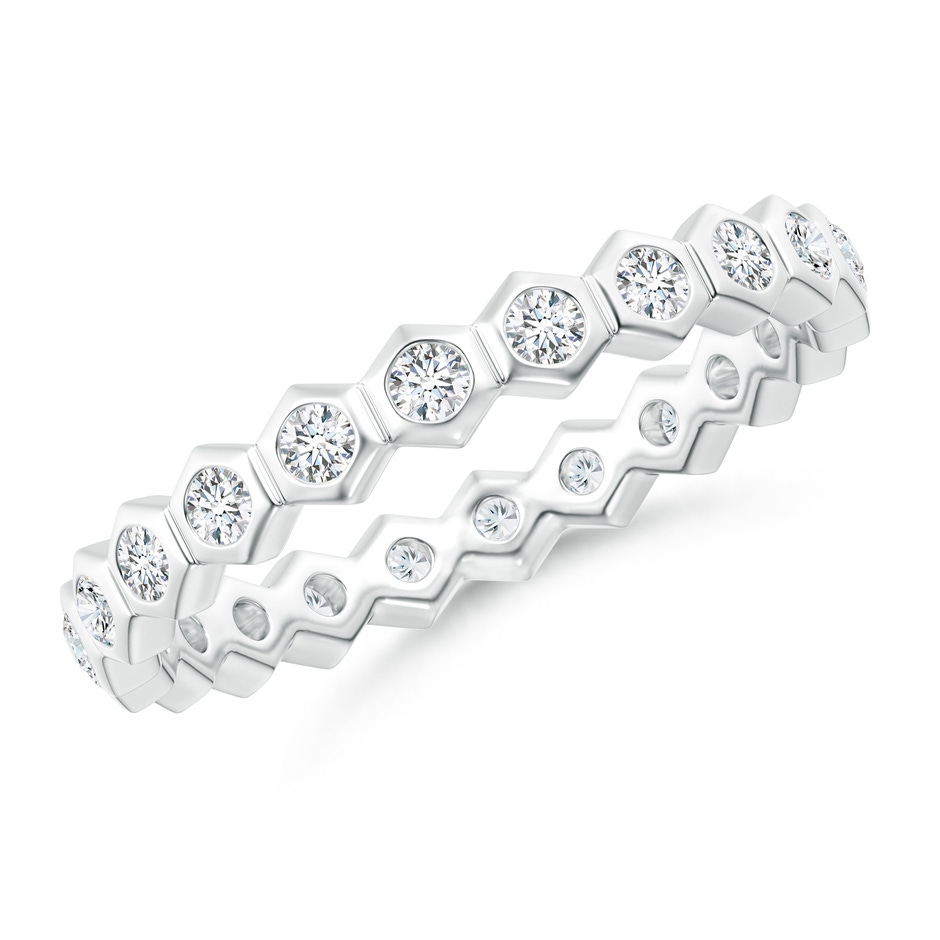 1.5mm IJI1I2 Natori x Angara Hexagonal Diamond Eternity Band in 75 White Gold 