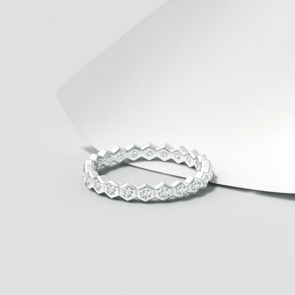 1.5mm IJI1I2 Natori x Angara Hexagonal Diamond Eternity Band in 75 White Gold lifestyle