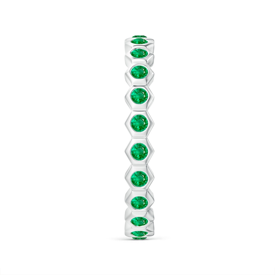 1.5mm AAA Natori x Angara Hexagonal Emerald Eternity Band in 55 White Gold side 2