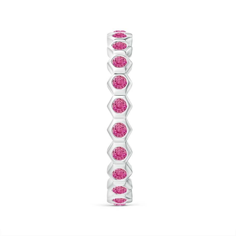 1.5mm AAA Natori x Angara Hexagonal Pink Sapphire Eternity Band in 55 White Gold side 2