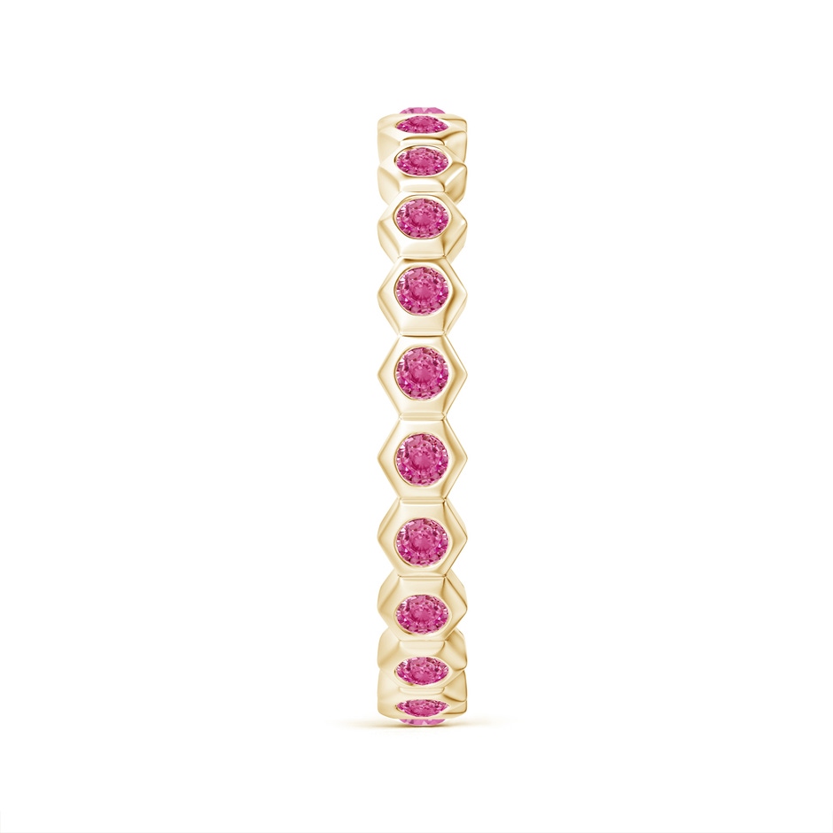 1.5mm AAA Natori x Angara Hexagonal Pink Sapphire Eternity Band in 70 Yellow Gold side 2