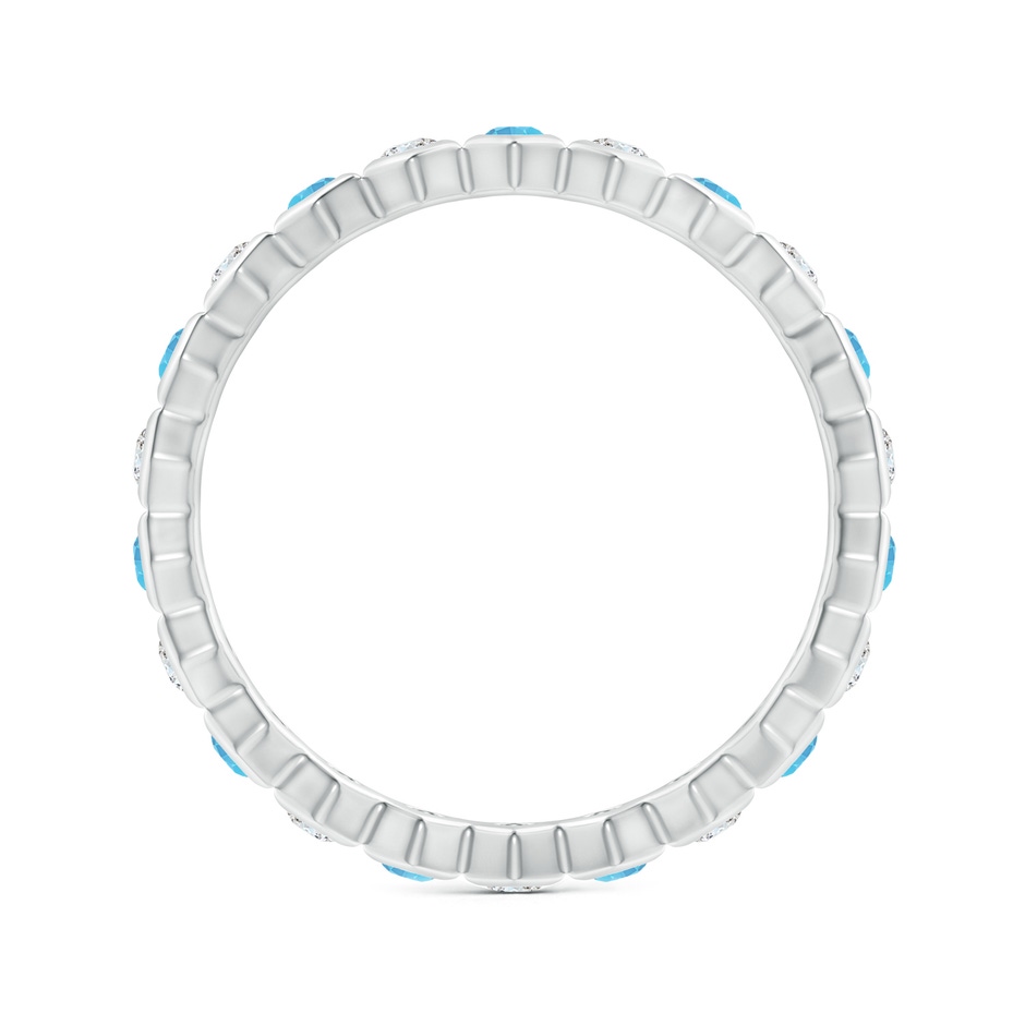 1.5mm AAA Natori x Angara Hexagonal Swiss Blue Topaz and Diamond Eternity Band in 55 White Gold side 1