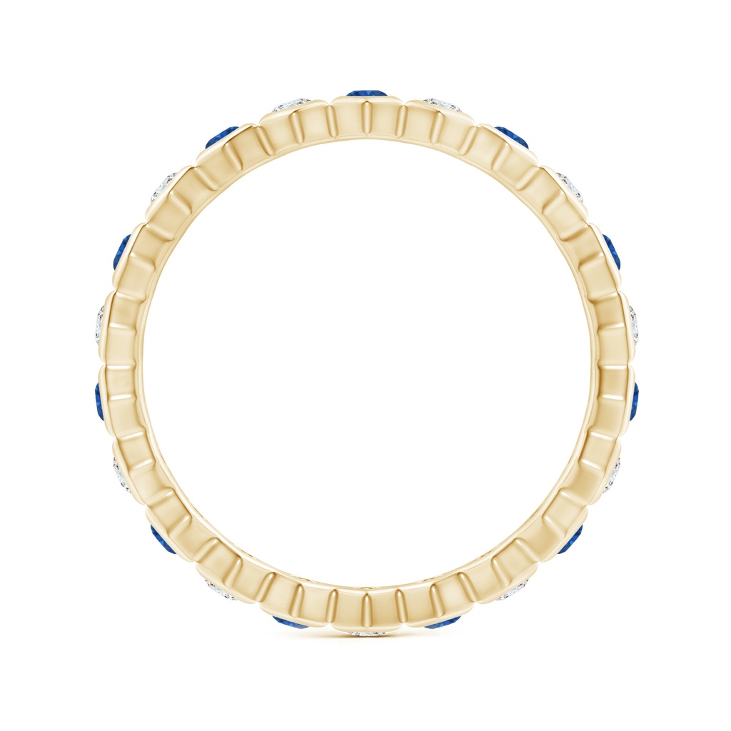 1.5mm AAA Natori x Angara Hexagonal Blue Sapphire and Diamond Eternity Band in 55 Yellow Gold Side 1