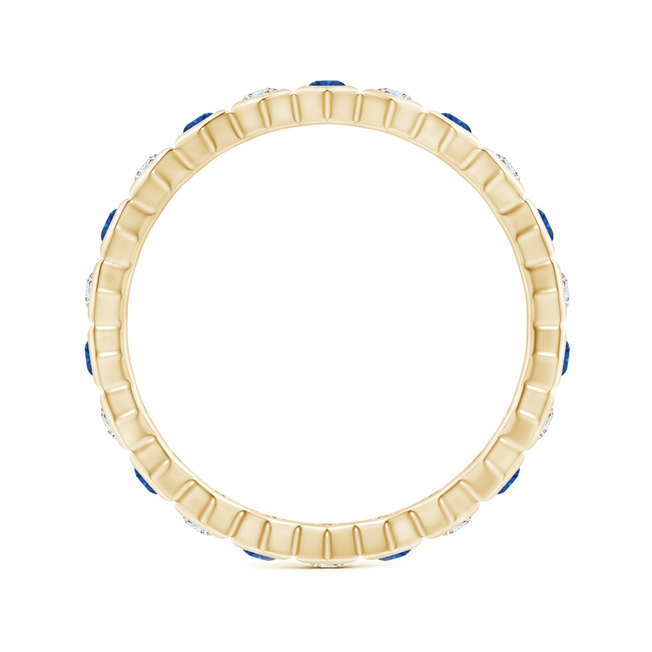 1.5mm AAA Natori x Angara Hexagonal Blue Sapphire and Diamond Eternity Band in 55 Yellow Gold side 1