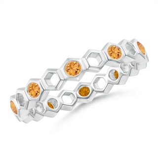 2mm AAA Natori x Angara Hexagonal Alternate Citrine Eternity Band in 55 White Gold