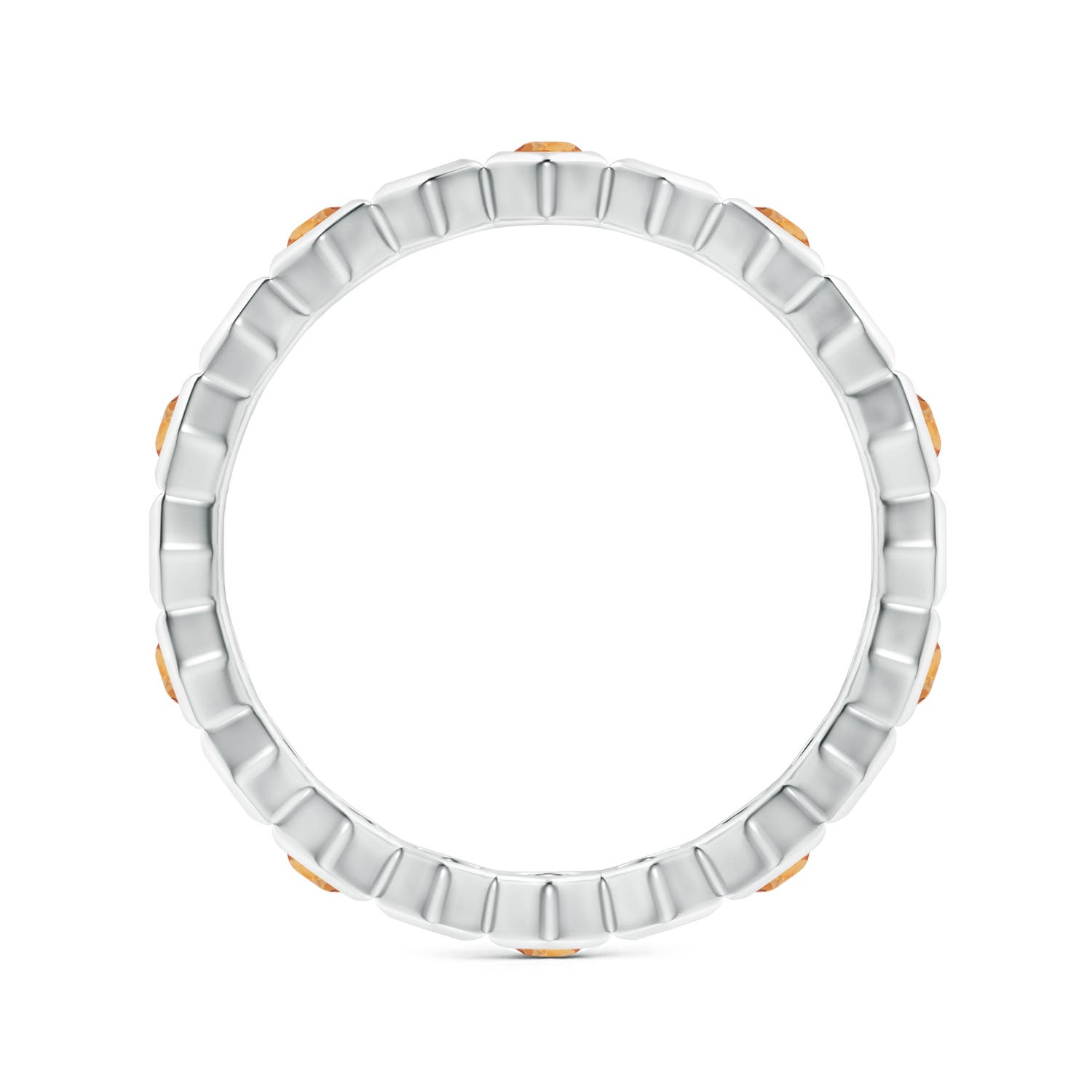 2mm AAA Natori x Angara Hexagonal Alternate Citrine Eternity Band in 55 White Gold - side 1