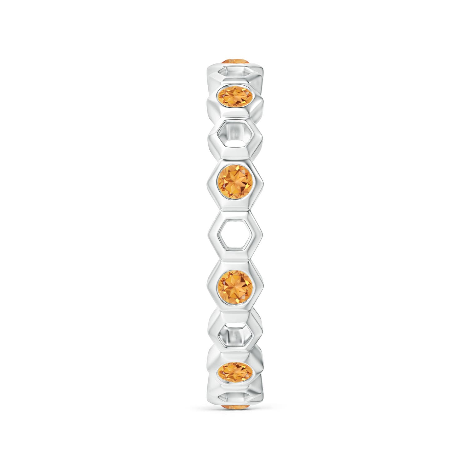 2mm AAA Natori x Angara Hexagonal Alternate Citrine Eternity Band in 55 White Gold - side 2