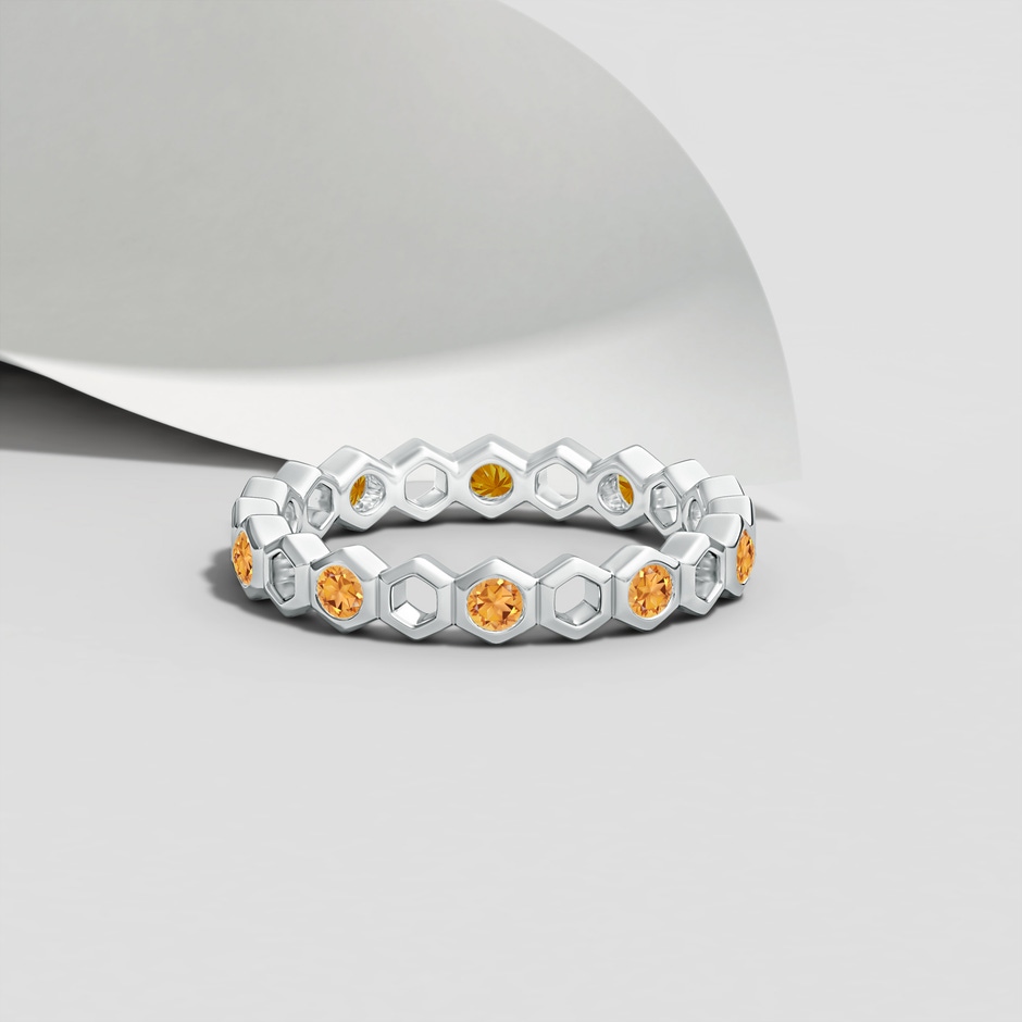 2mm AAA Natori x Angara Hexagonal Alternate Citrine Eternity Band in 55 White Gold lifestyle