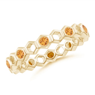 2mm AAA Natori x Angara Hexagonal Alternate Citrine Eternity Band in 75 Yellow Gold