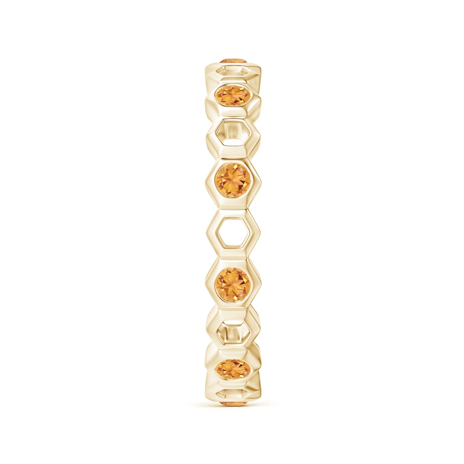 2mm AAA Natori x Angara Hexagonal Alternate Citrine Eternity Band in 75 Yellow Gold side 2