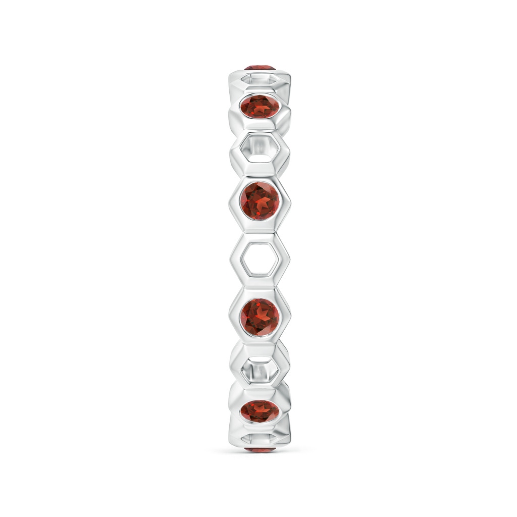 2mm AAA Natori x Angara Hexagonal Alternate Garnet Eternity Band in 75 White Gold Side 2