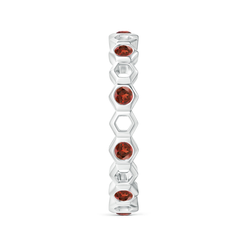 2mm AAA Natori x Angara Hexagonal Alternate Garnet Eternity Band in 75 White Gold side 2