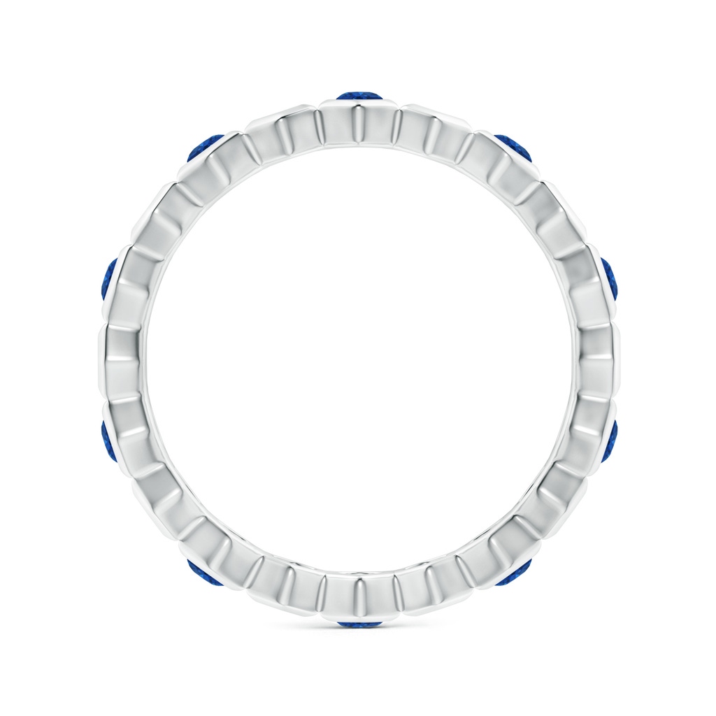 2mm AAA Natori x Angara Hexagonal Alternate Blue Sapphire Eternity Band in 75 White Gold Side 1