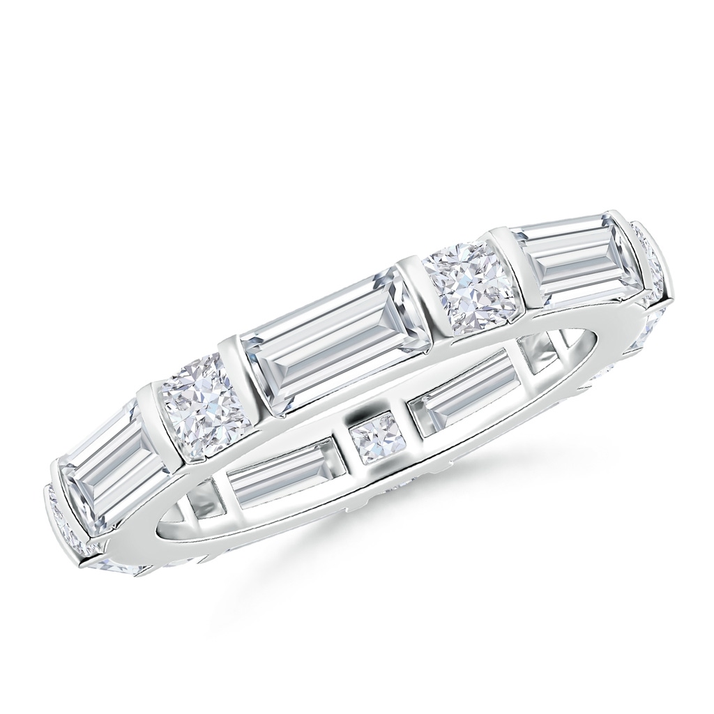 6x3mm FGVS Natori x Angara Orient Express Lab-Grown Baguette & Cushion Diamond Eternity Band in 60 White Gold