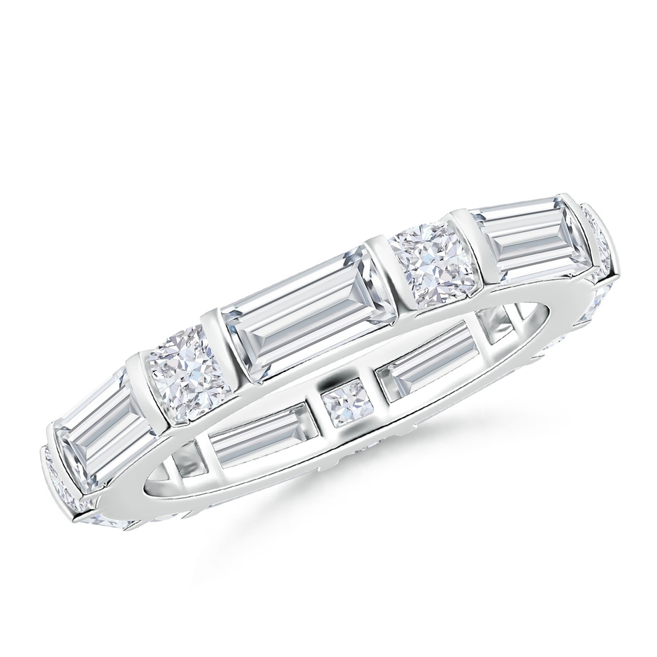 6x3mm FGVS Natori x Angara Orient Express Lab-Grown Baguette & Cushion Diamond Eternity Band in 65 White Gold 