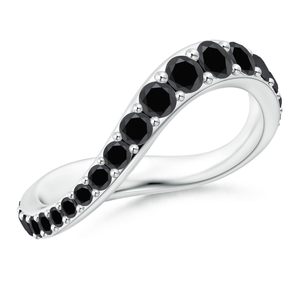 3mm AA Natori x Angara Shangri-la - Brush Stroke Black Diamond Full Eternity Shangri-La Ring in 60 White Gold