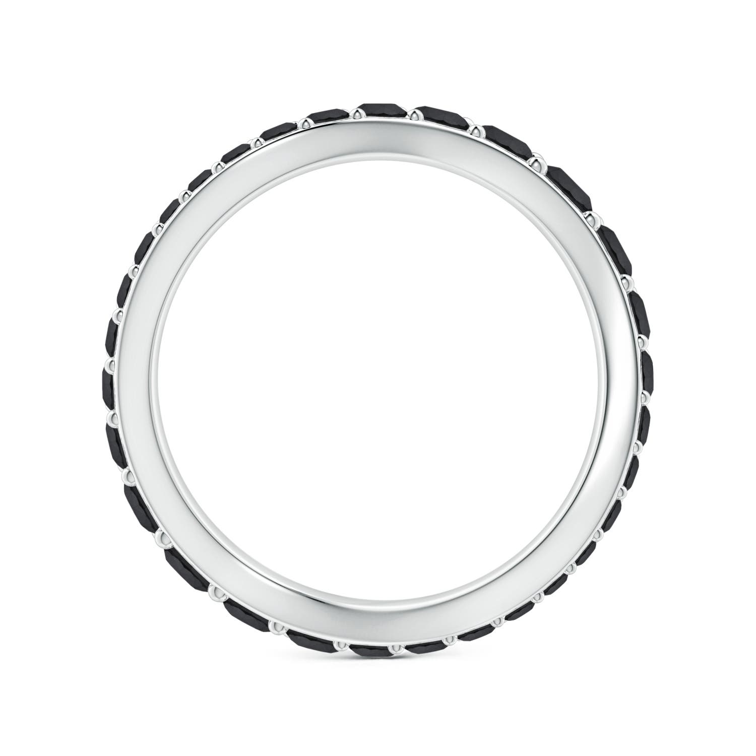 3mm AA Natori x Angara Shangri-la - Brush Stroke Black Diamond Full Eternity Shangri-La Ring in 60 White Gold