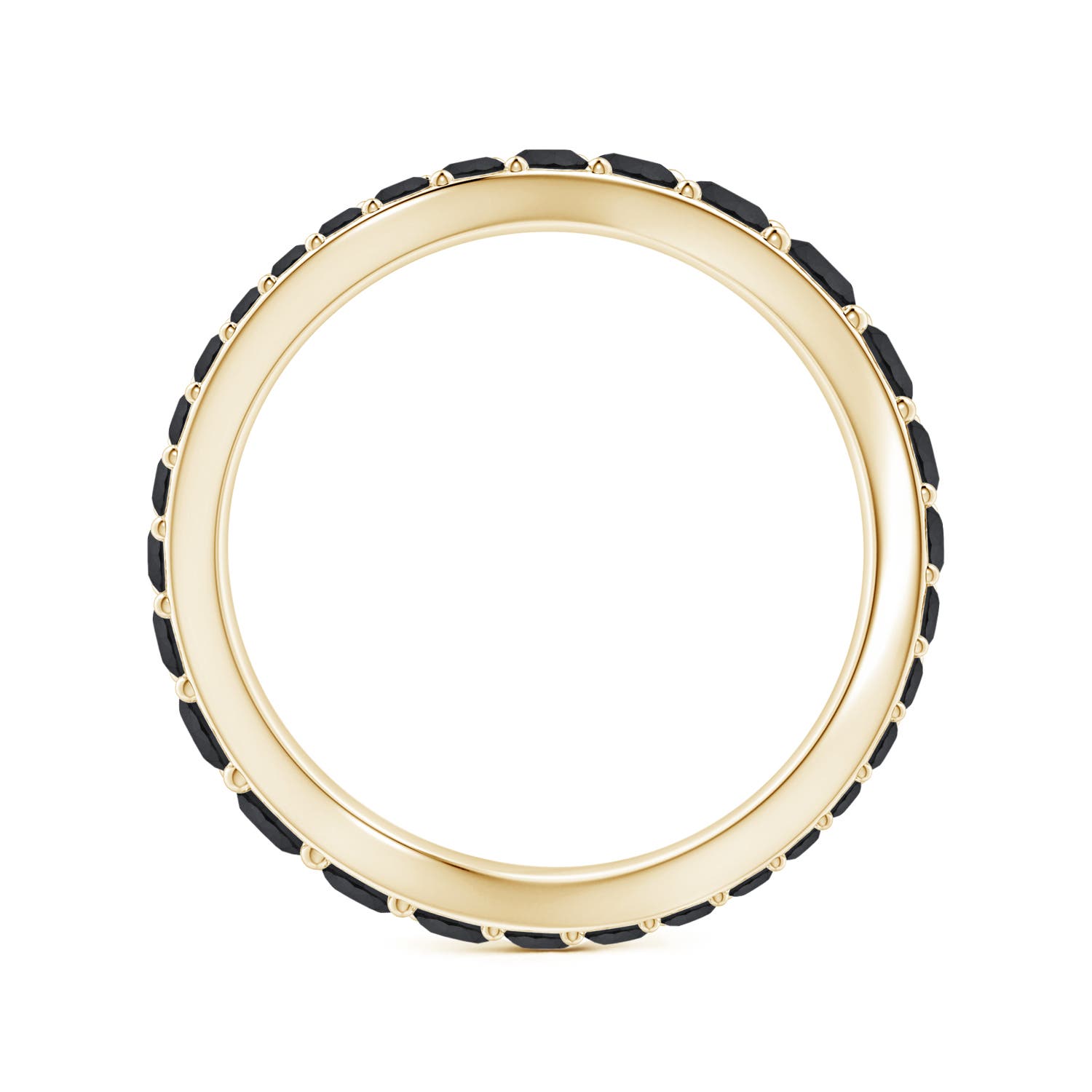 3mm AA Natori x Angara Shangri-la - Brush Stroke Black Diamond Full Eternity Shangri-La Ring in 70 Yellow Gold - side 1