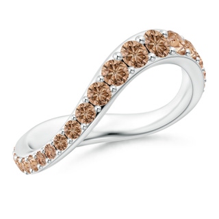 3mm AAA Natori x Angara Shangri-la - Brush Stroke Coffee Diamond Full Eternity Shangri-La Ring in 60 White Gold