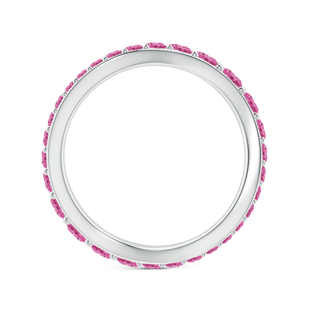 3mm AAA Brush Stroke Pink Sapphire Full Eternity Shangri-La Ring in 65 White Gold Side 199