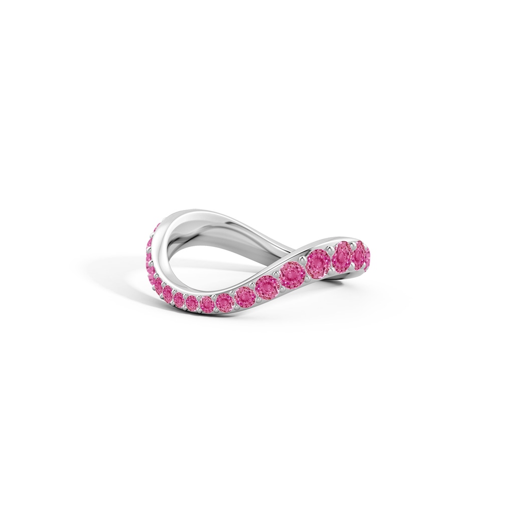 3mm AAA Brush Stroke Pink Sapphire Full Eternity Shangri-La Ring in 65 White Gold Side 599