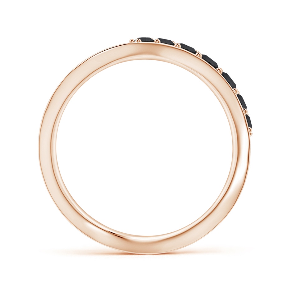 2.5mm AA Natori x Angara Shangri-la - Brush Stroke Black Diamond Half Eternity Shangri-La Ring in Rose Gold side-1