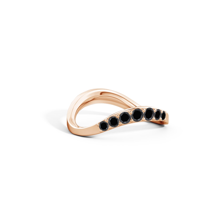 2.5mm AA Natori x Angara Shangri-la - Brush Stroke Black Diamond Half Eternity Shangri-La Ring in Rose Gold lifestyle