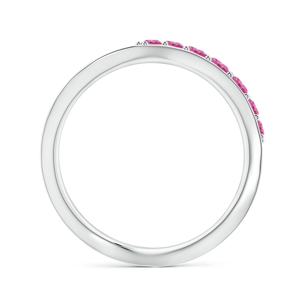 2.5mm AAA Brush Stroke Pink Sapphire Half Eternity Shangri-La Ring in White Gold Side 199