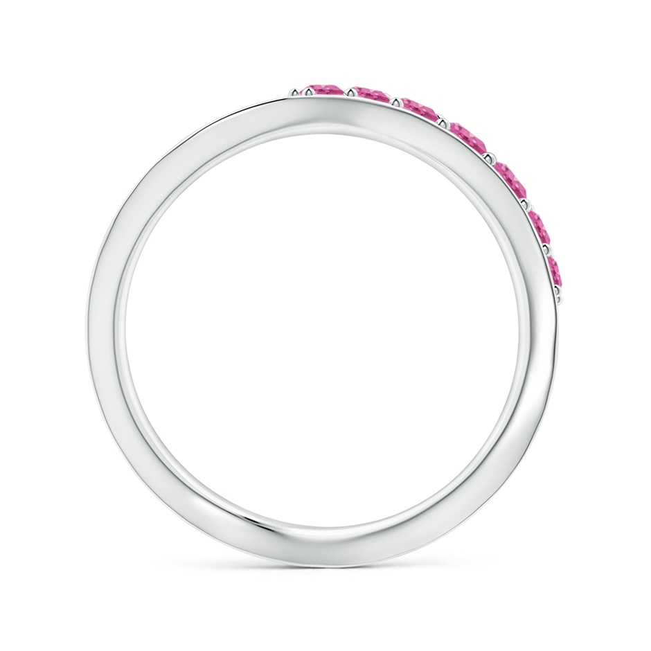 2.5mm AAA Brush Stroke Pink Sapphire Half Eternity Shangri-La Ring in White Gold side 199