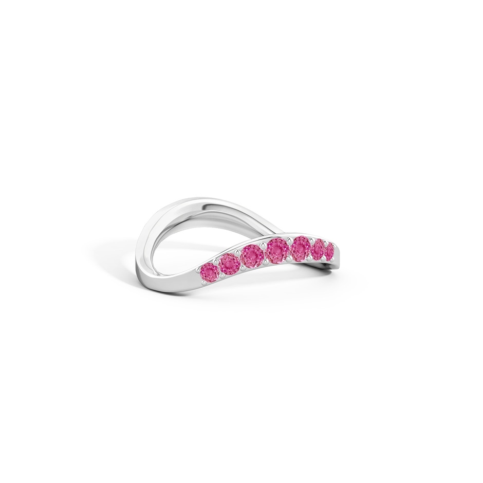 2.5mm AAA Brush Stroke Pink Sapphire Half Eternity Shangri-La Ring in White Gold side 599